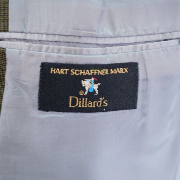 Hart Schaffner Marx Wool Sport Coat / Blazer 40R Brown Star Check 2 Button - Picture 8 of 12